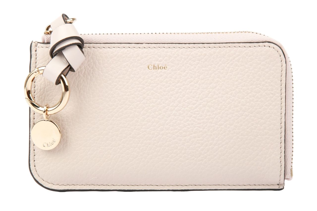 Chloé Alphabet Zip Portemonnaie Hellgrau