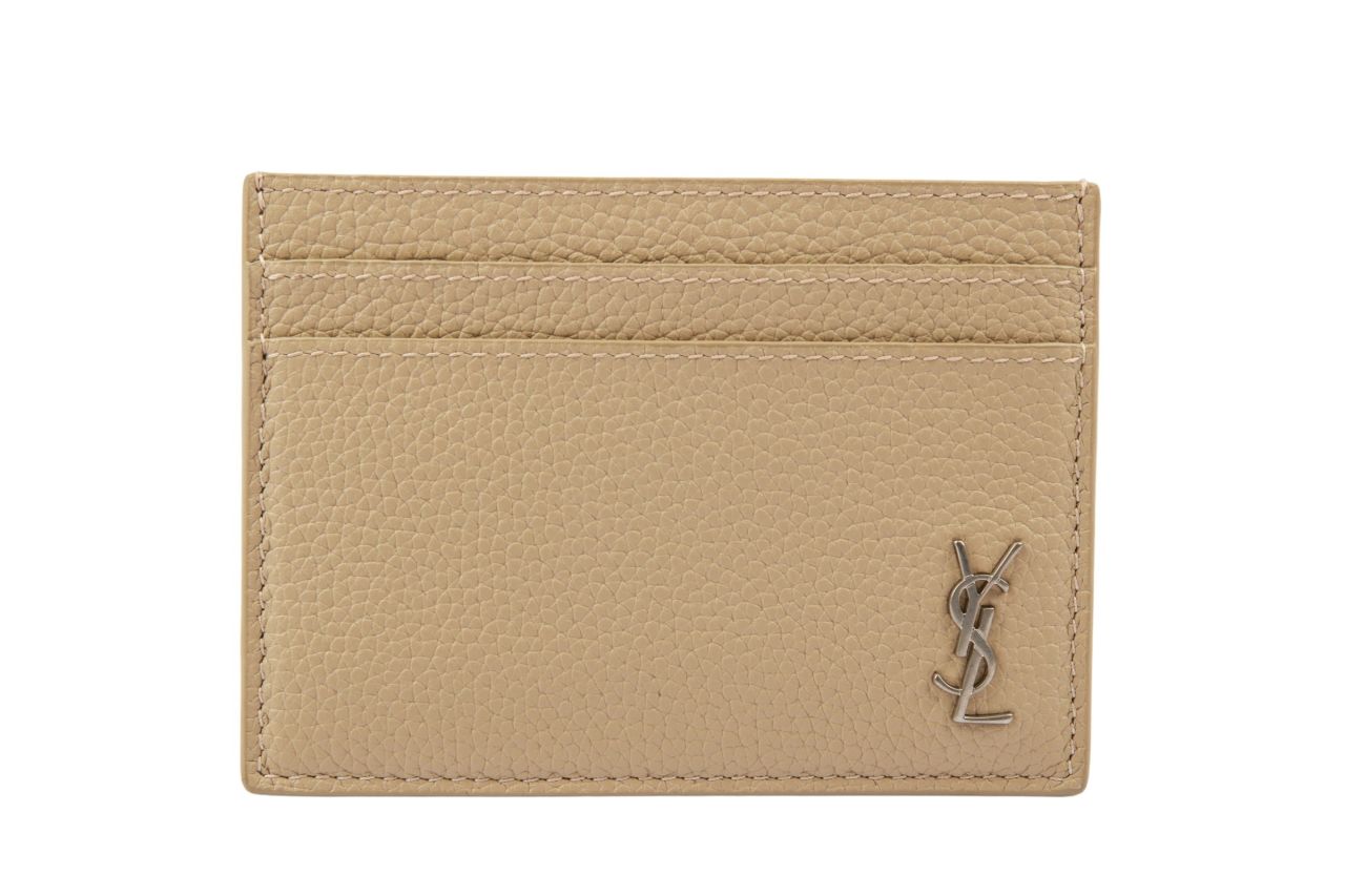 Saint Laurent Cassandre Cardholder Leder Beige