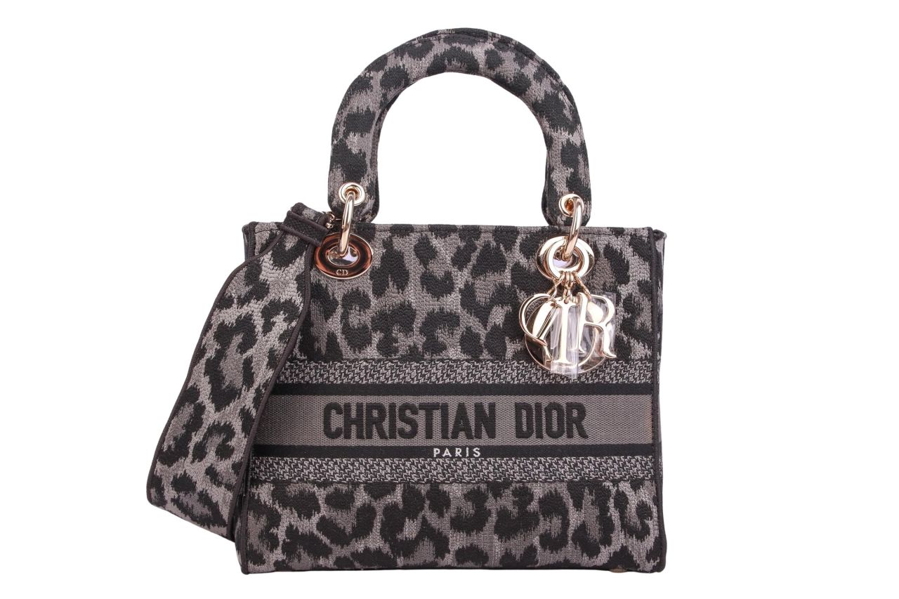 Dior Lady Dior Small D-Lite Anthrazit Leopard