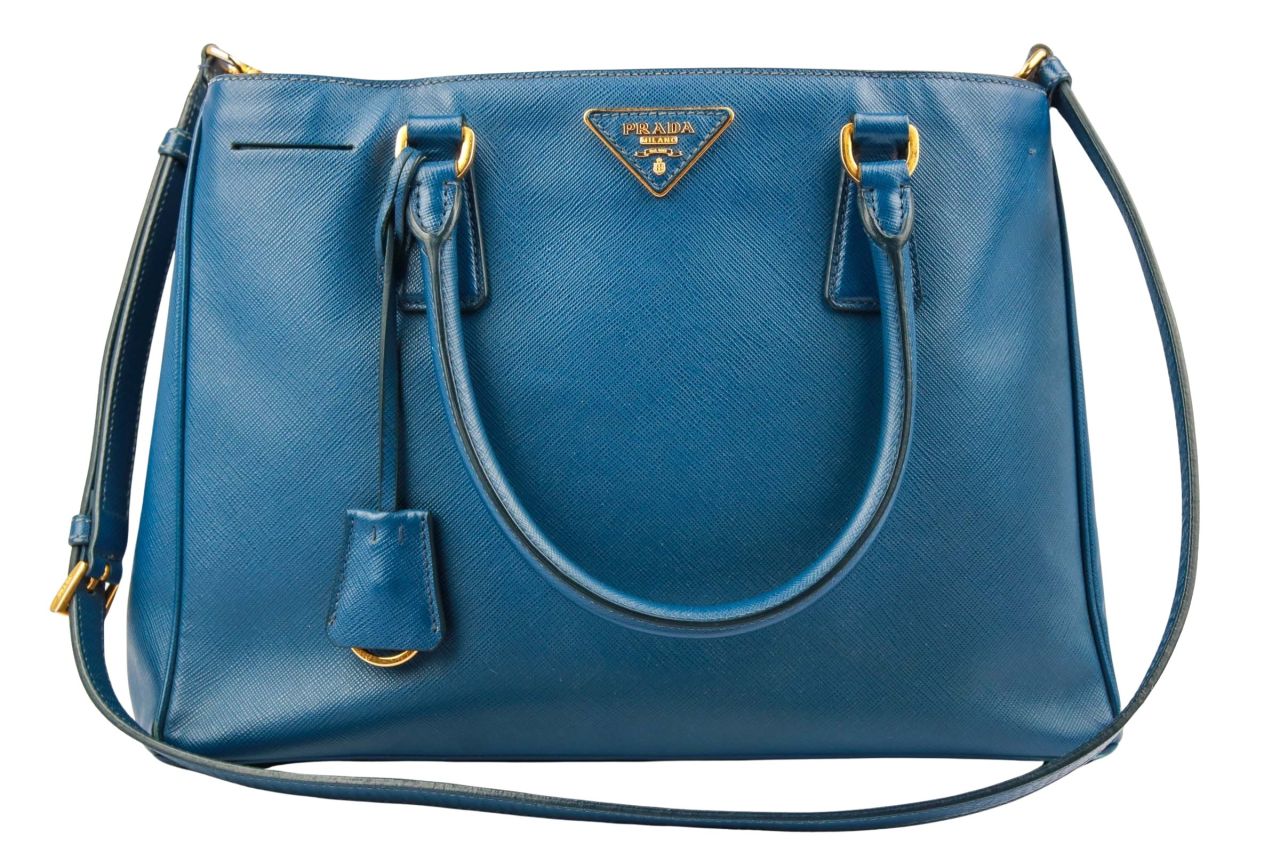 Prada Galleria Saffiano Leder Blau