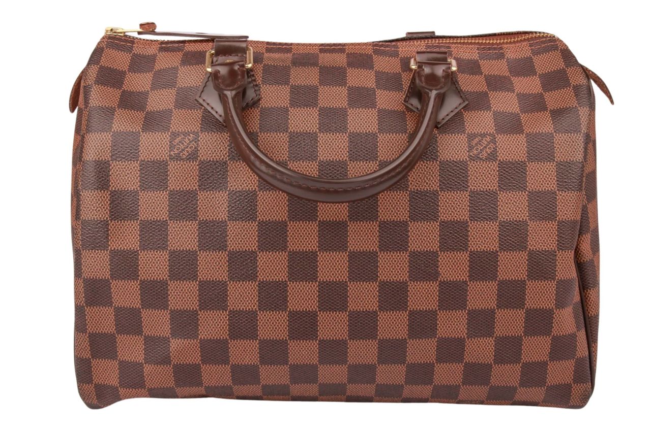 Louis Vuitton Damier Ebene Canvas Speedy 35 Bag Louis Vuitton