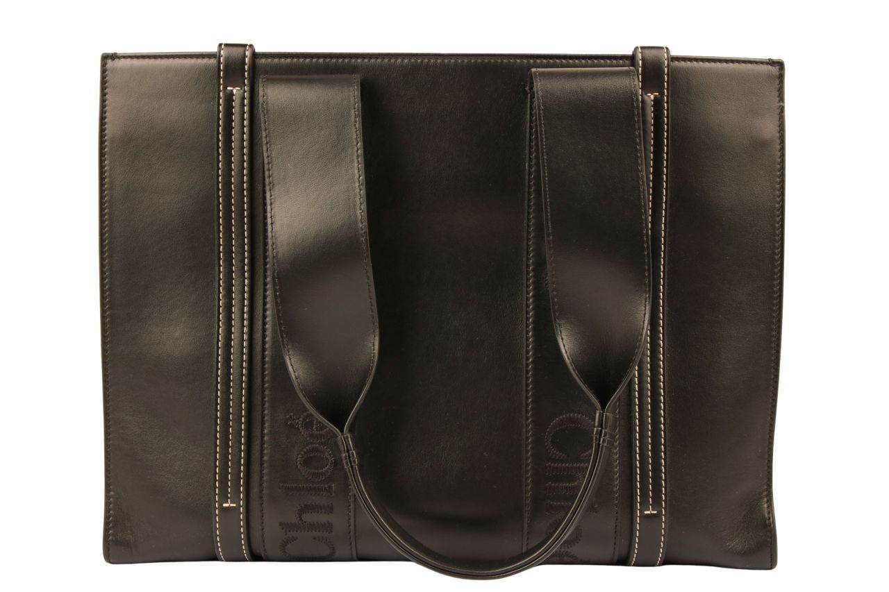 Chloé Woody Shopper Medium Leder Schwarz