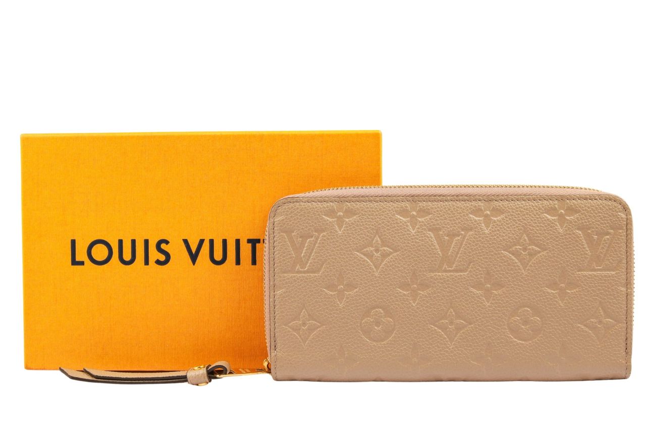 Louis Vuitton Zippy Portemonnaie Monogram Empreinte Leder Taupe