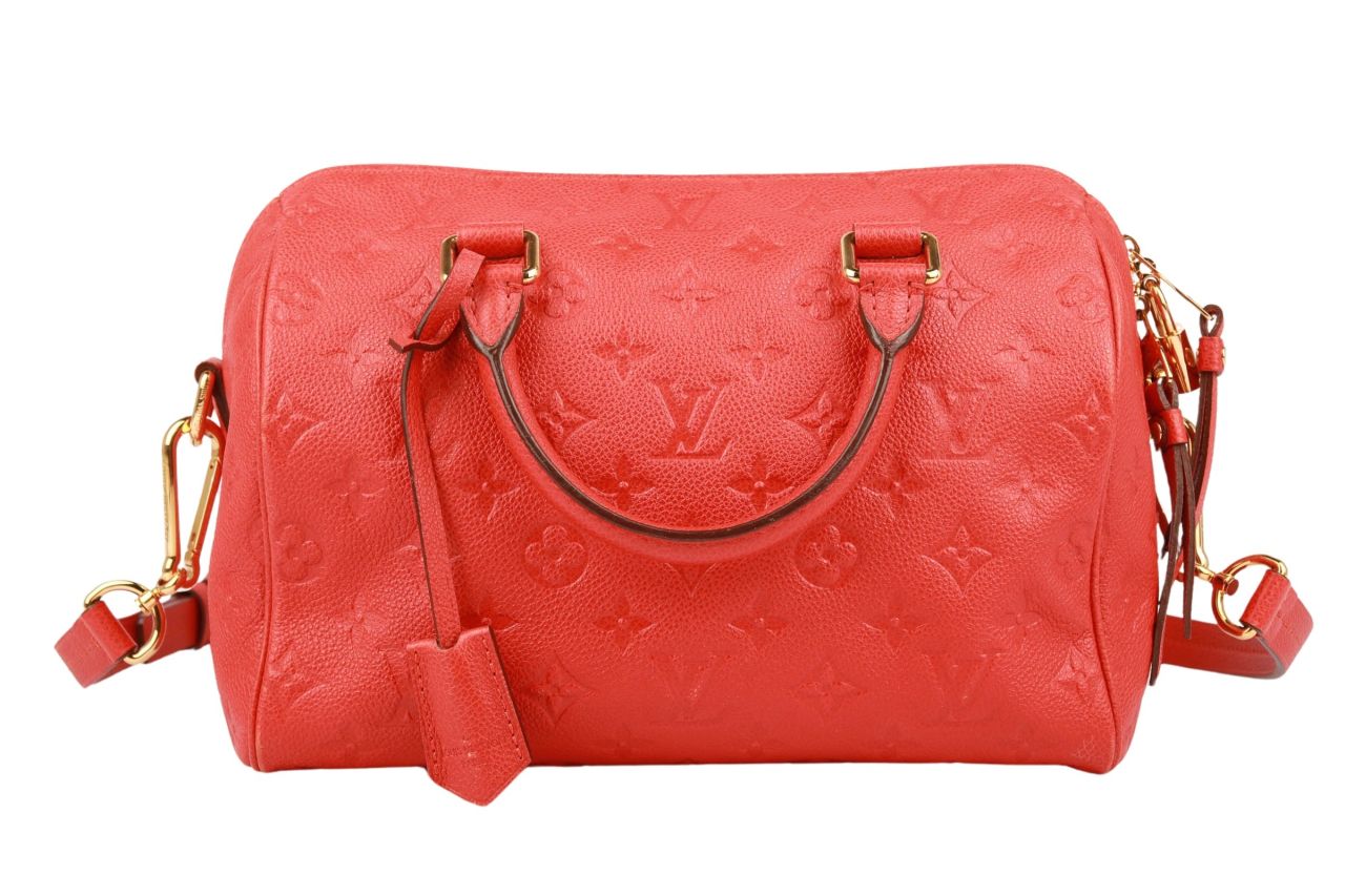 Louis Vuitton Speedy 25 Bandoulière Empreinte Leder Rot