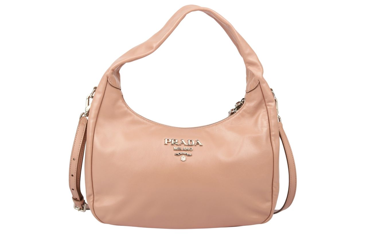 Prada Hobo Kalbsleder Schultertasche Puderrosa