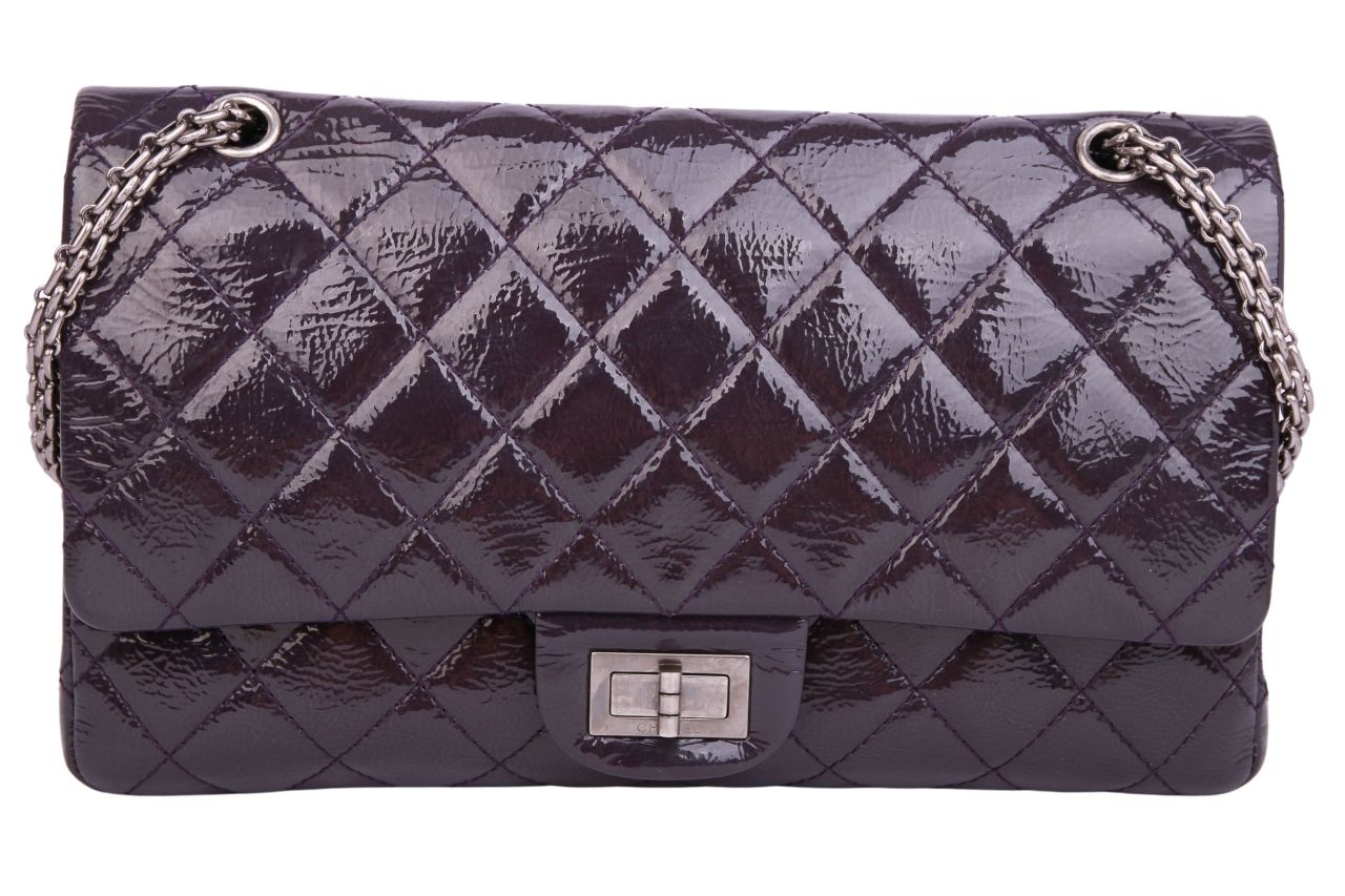 Chanel 2.55 Bag Jumbo Patent Leather Purple Luxussachen