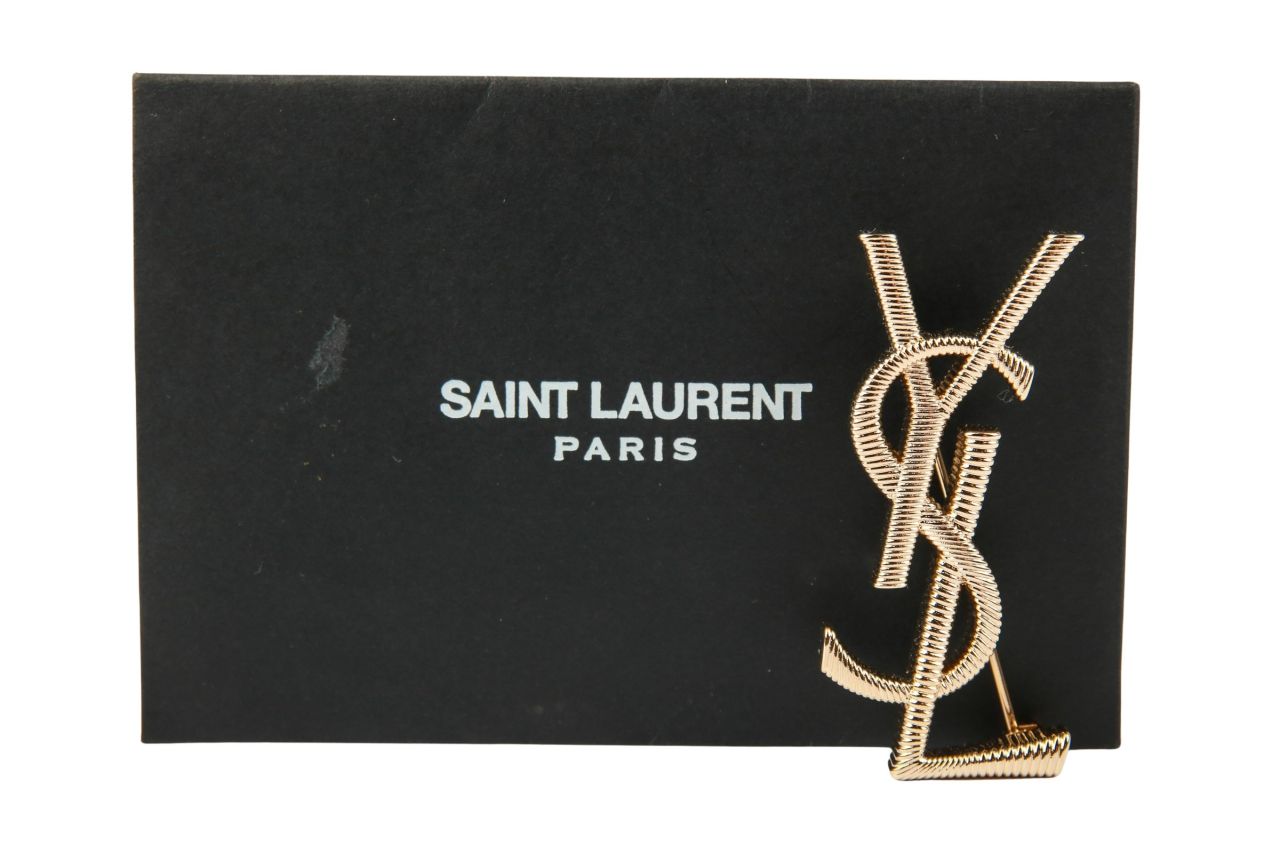 Saint Laurent YSL Brosche Champagner