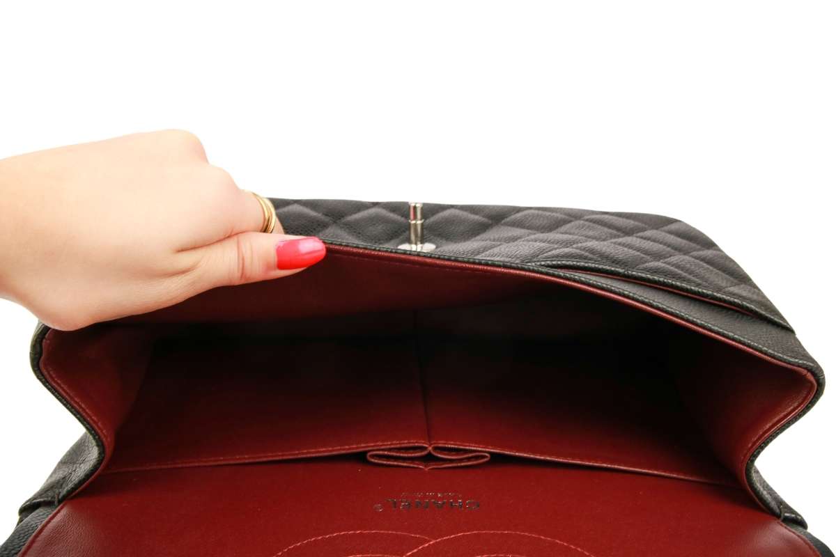 Chanel bag red interior sale