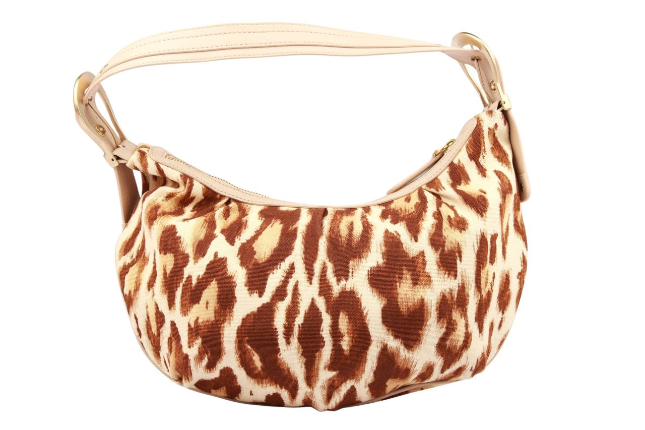 Dior Shoulder Bag Leoparden Print Leder / Canvas