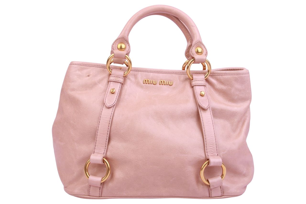 Miu Miu Vitello Shine Tasche Nude