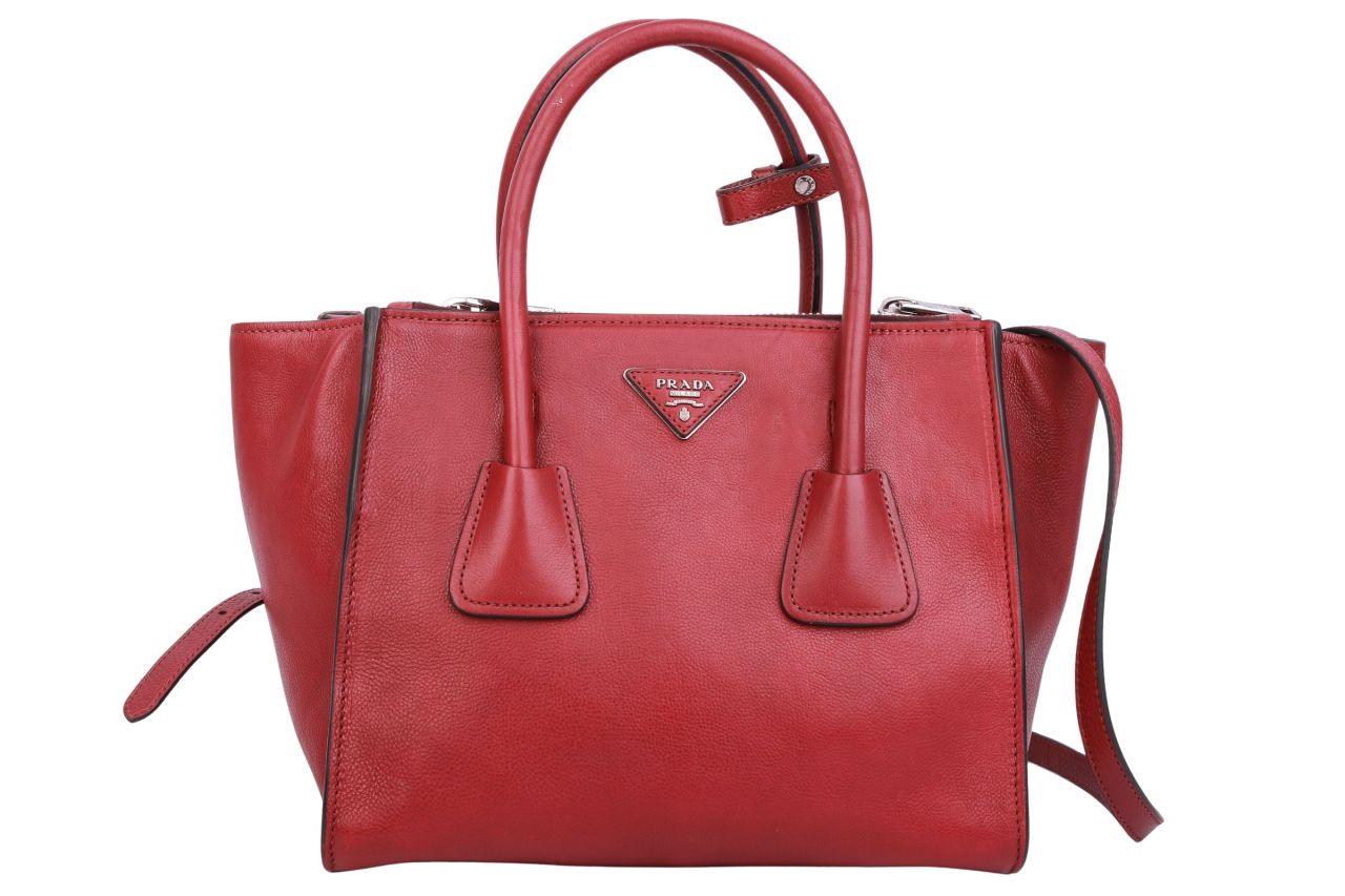 Prada Glace Calf Schultertasche Rot