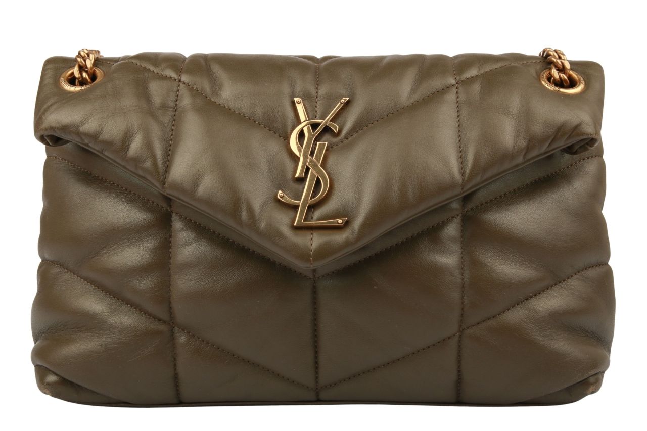 Saint Laurent Loulou Puffer Bag Khaki