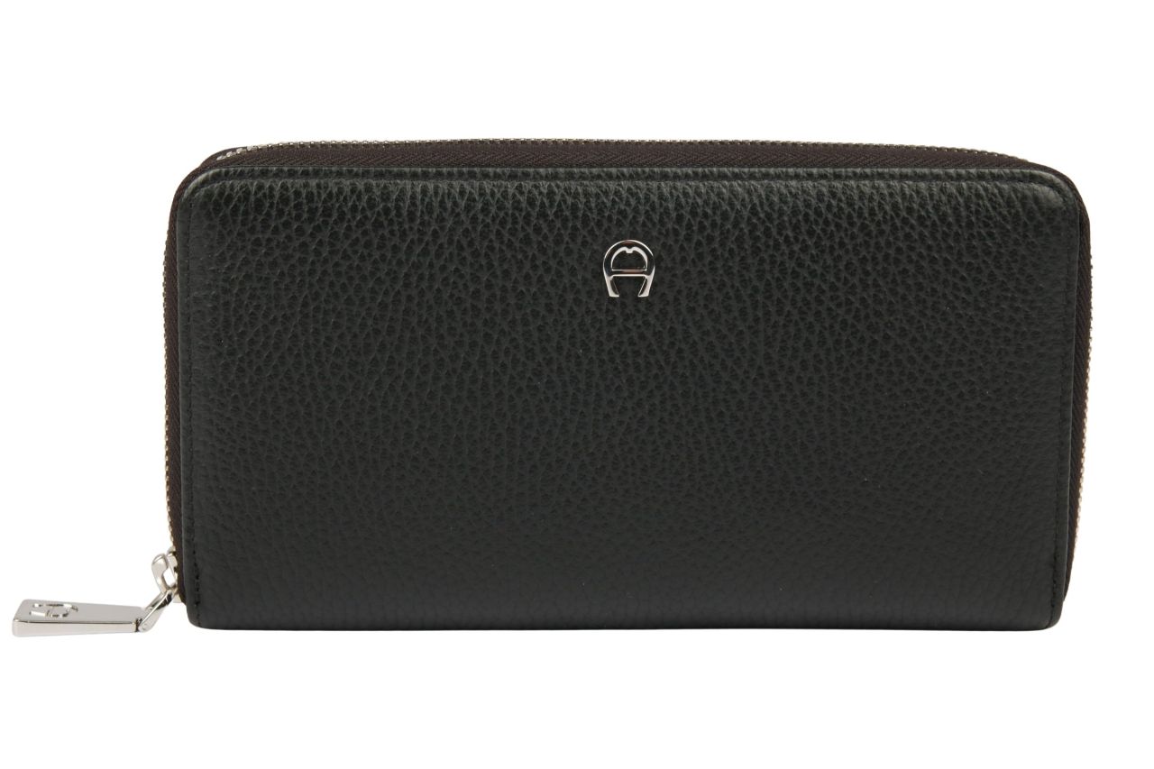 Aigner Portemonnaie Leder Schwarz