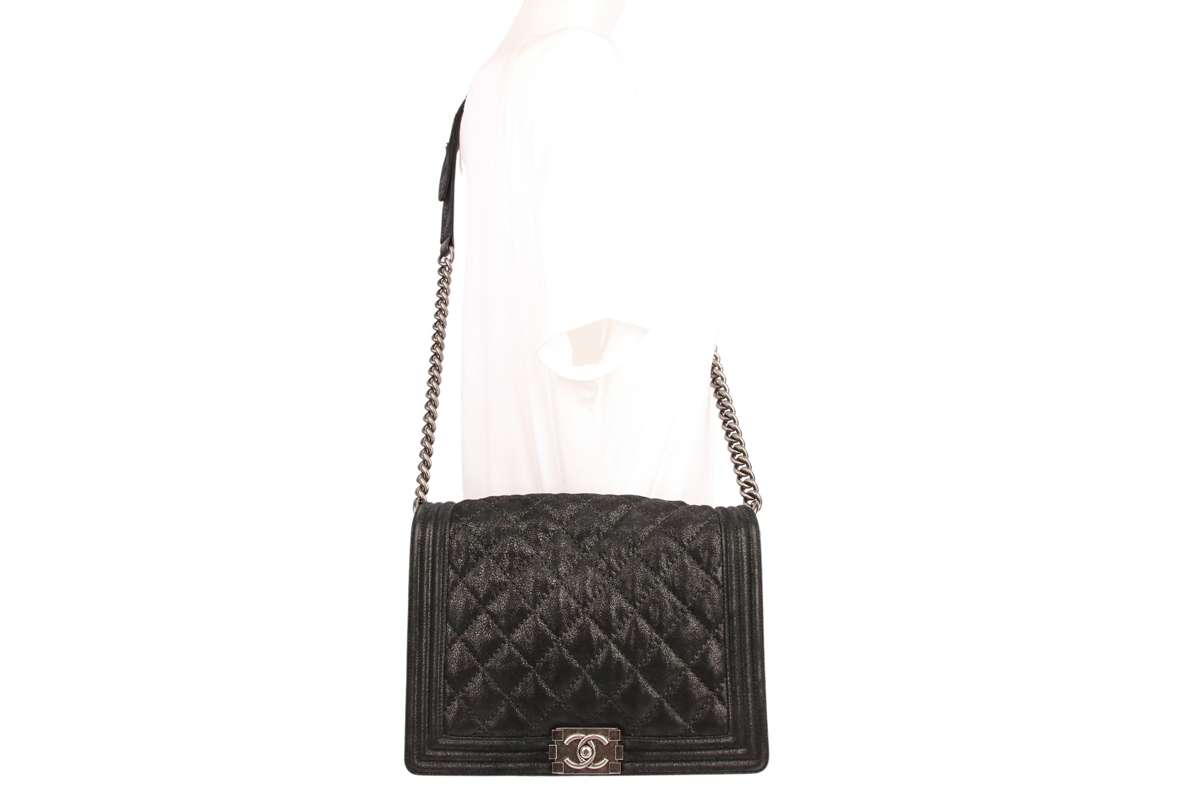 Chanel gentle boy bag hot sale