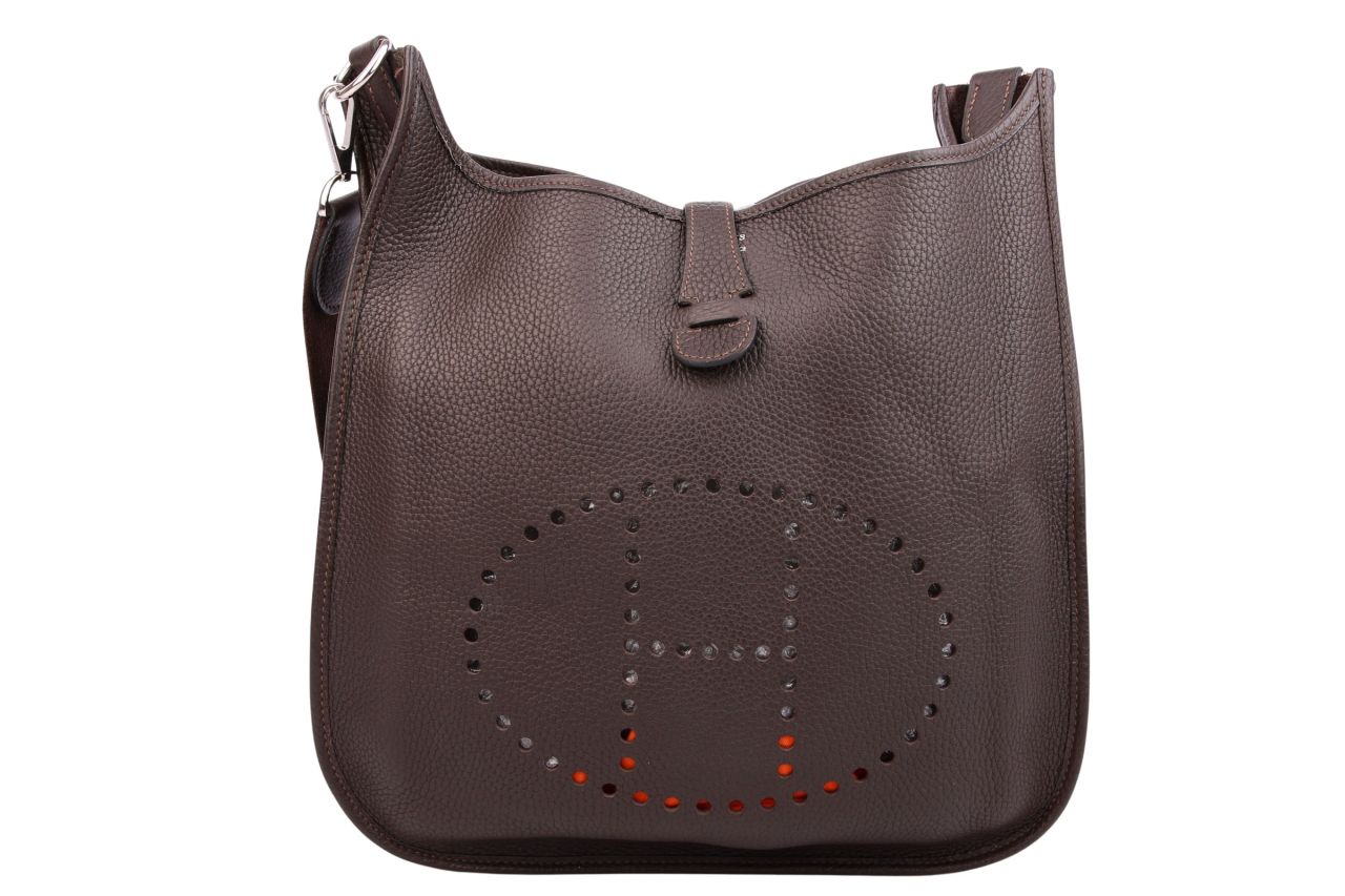 Hermès Evelyne GM Clemence Chocolaté Taurillon