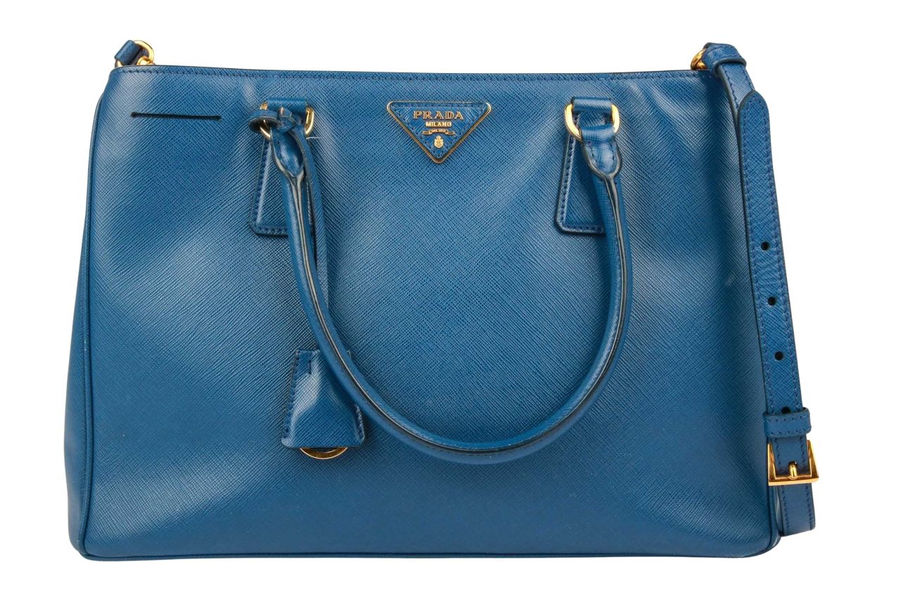 Prada Galleria Saffiano Leder Royalblau