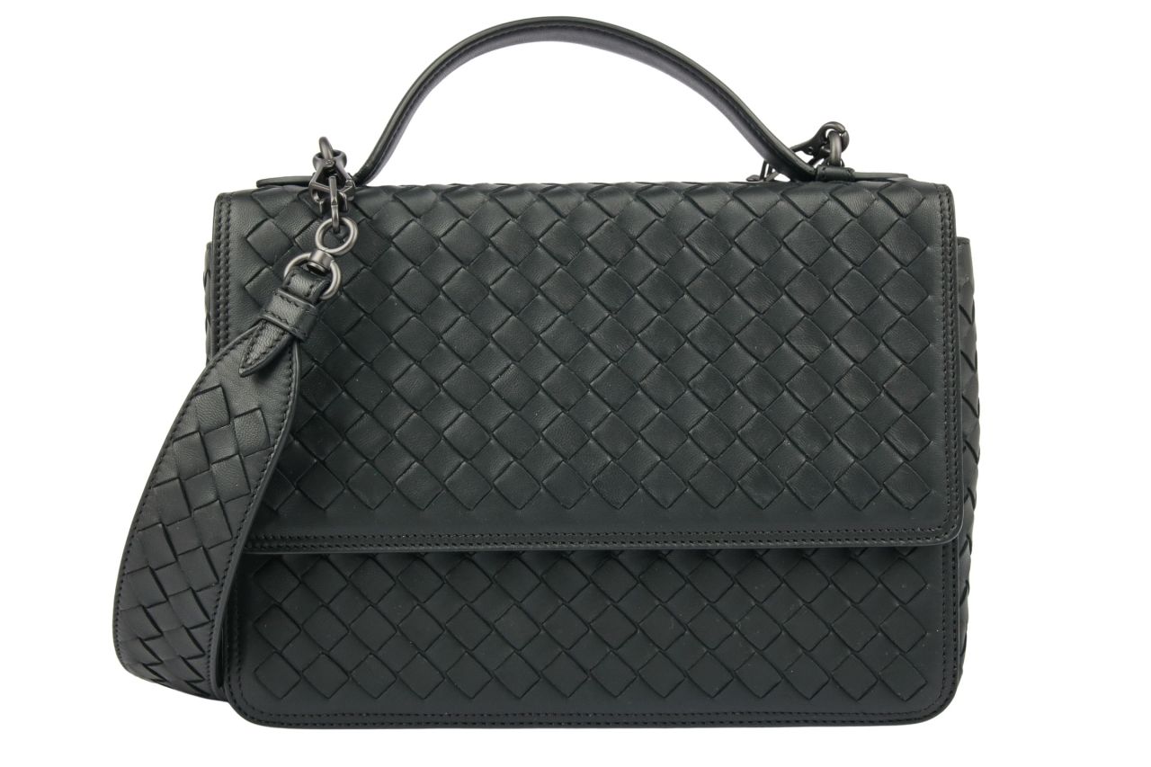 Bottega Veneta Alunna Intrecciato Schultertasche Schwarz