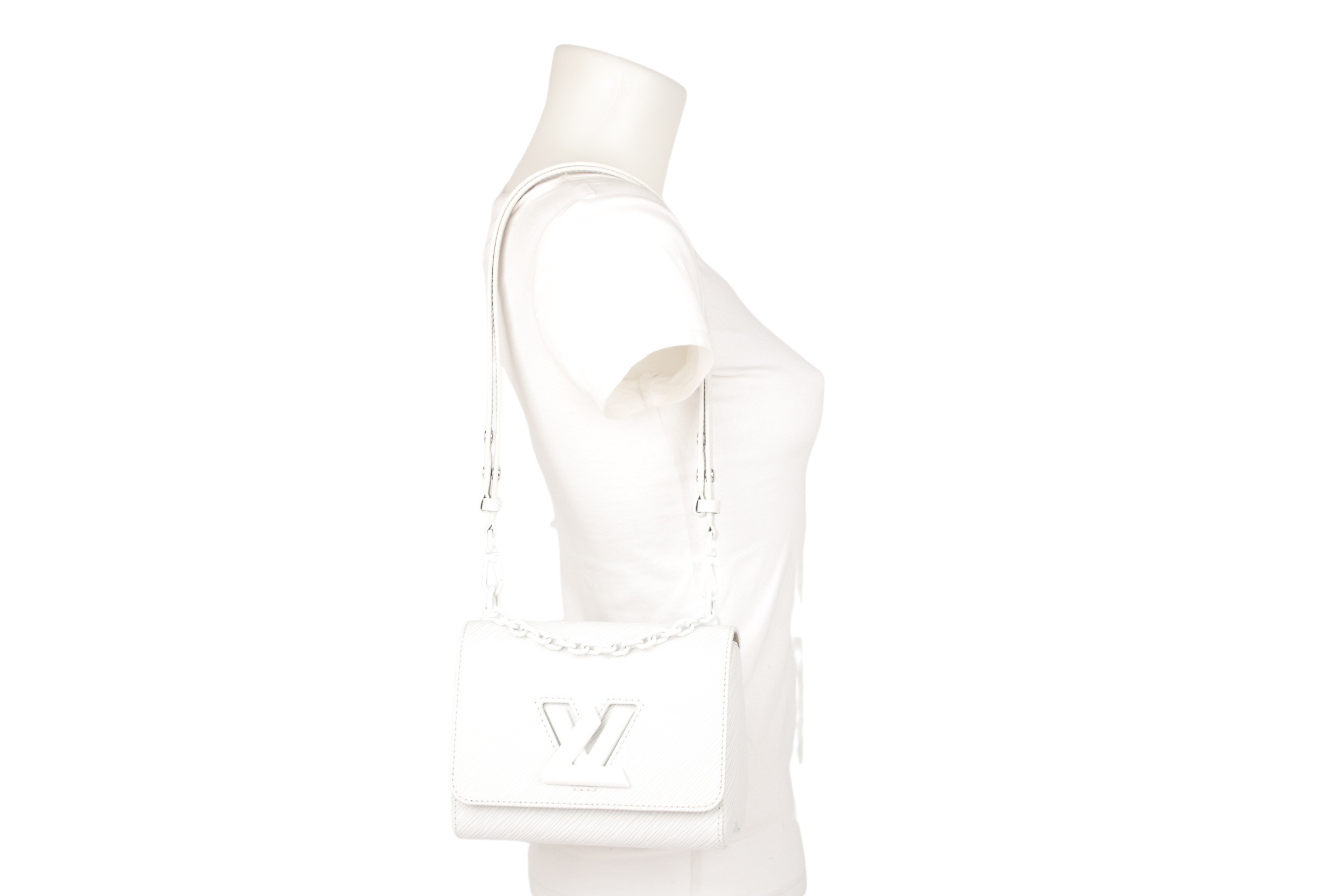 LOUIS VUITTON Epi Embroidered Twist Shoulder Bag PM White 540478