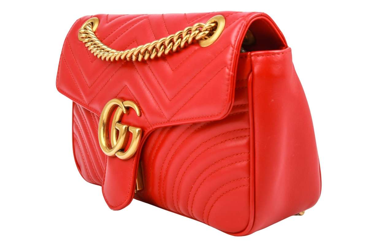 Gucci Marmont Small Leder Rot Luxussachen