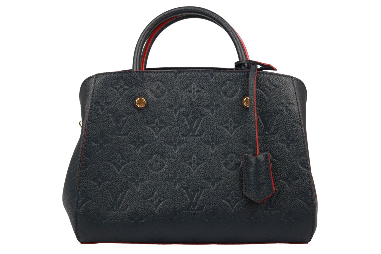 Louis Vuitton Montaigne BB Monogram Empreinte Leder Blau